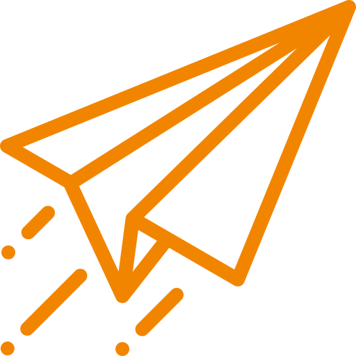 Icono de avión de papel